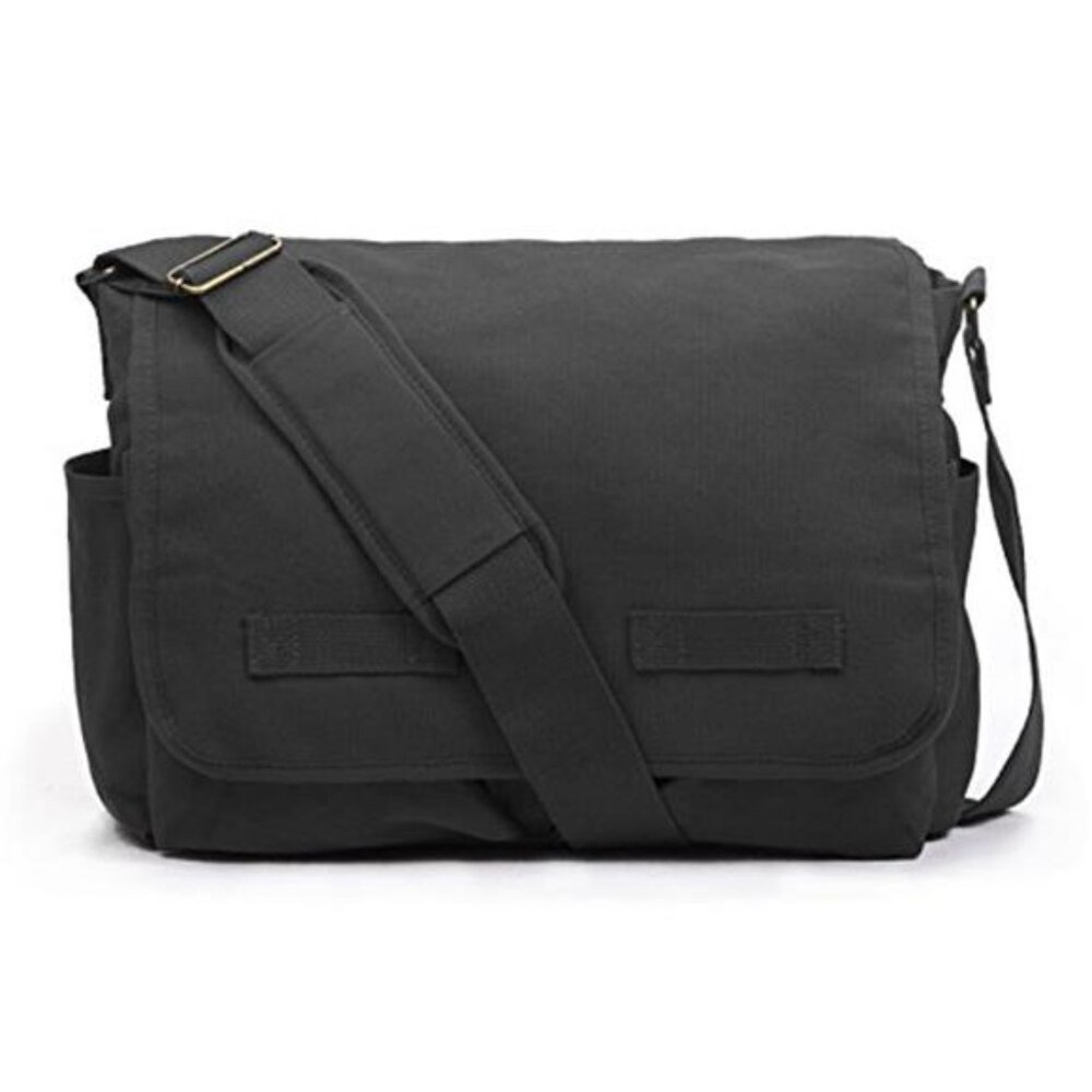 Canvas Messenger Bag Military Laptop Shoulder Crossbody 15.6in Large